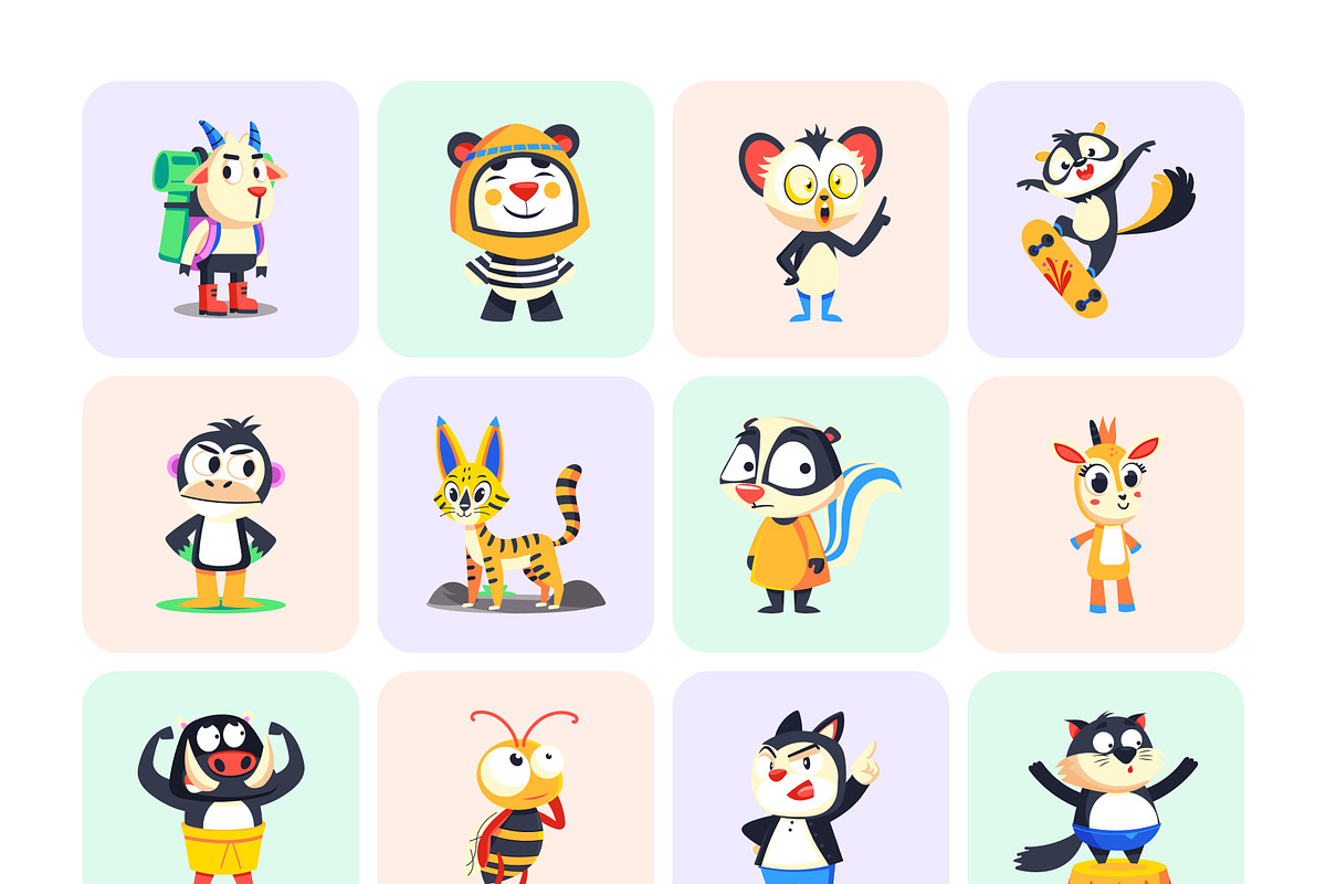 Animal Mascots Art Set, an Emoji Icon by Creative Stall (Photo 8 of 10)