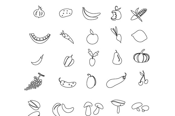 Hand Draw Fruit And Vigetables