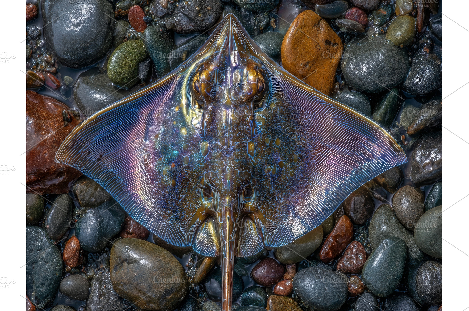 A lifeless skate ray fish and a, an Animal Photo by ZinetroN