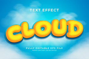 Cloud 3D Text Effect | EPS Vector, a Layer Style Add-On by padilah_a