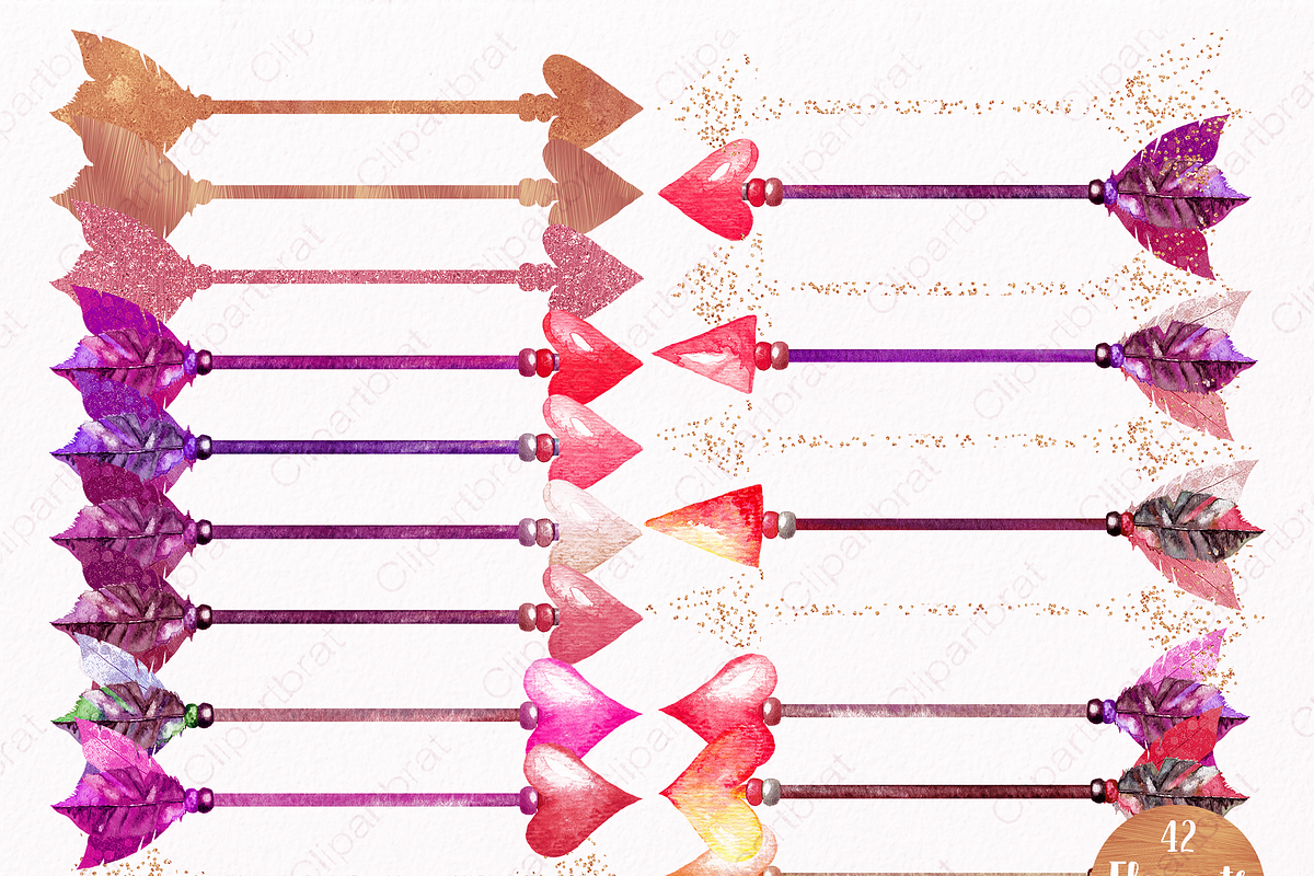Pink & Rose Gold Arrow Graphics, an Illustration by ClipartBrat Graphics (Photo 2 of 3)