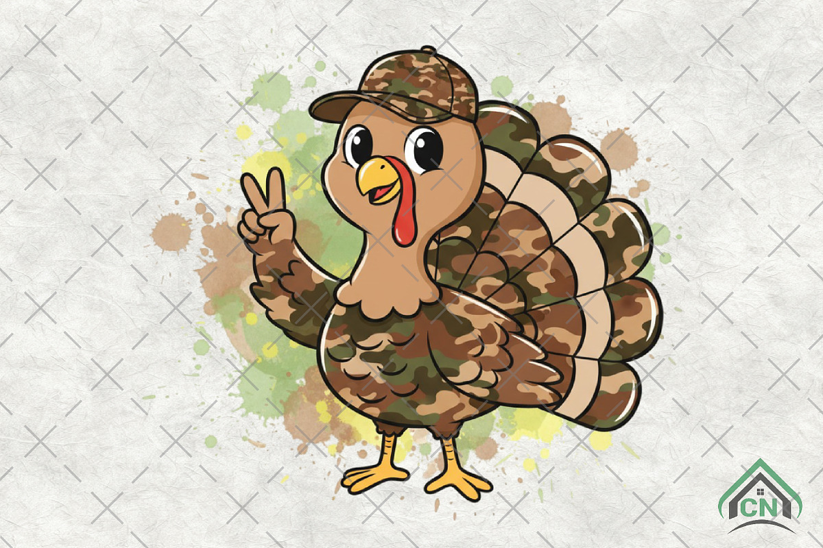 Boy Fall Camo Turkey Thanksgiving, an Illustration by Craft Nest (Photo 1 of 6)