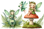 Watercolor  Forest Fairies Clipart, an Illustration by Designworld (Thumbnail 4 of 5)