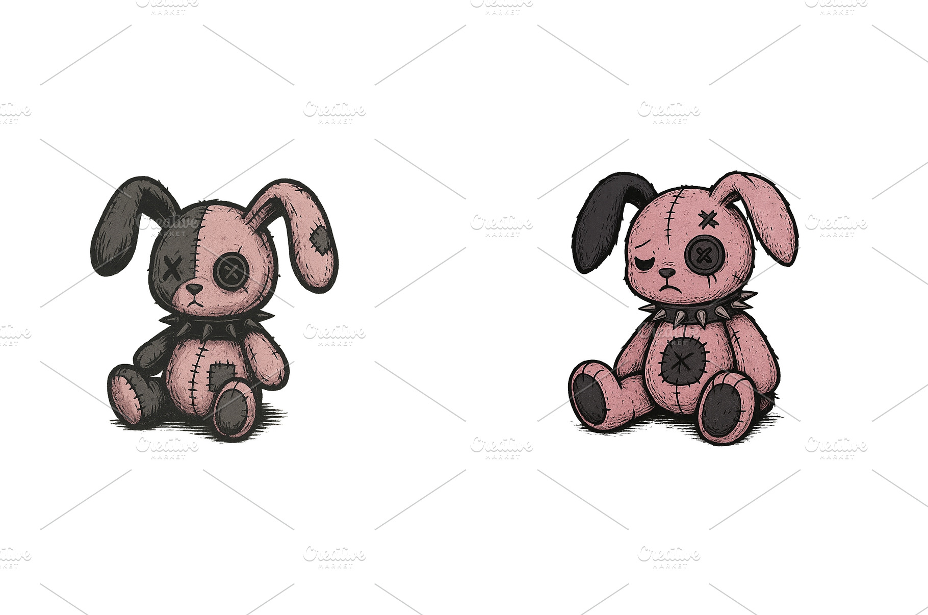 Unique handmade plush bunnies with, an Animal Photo by ZinetroN