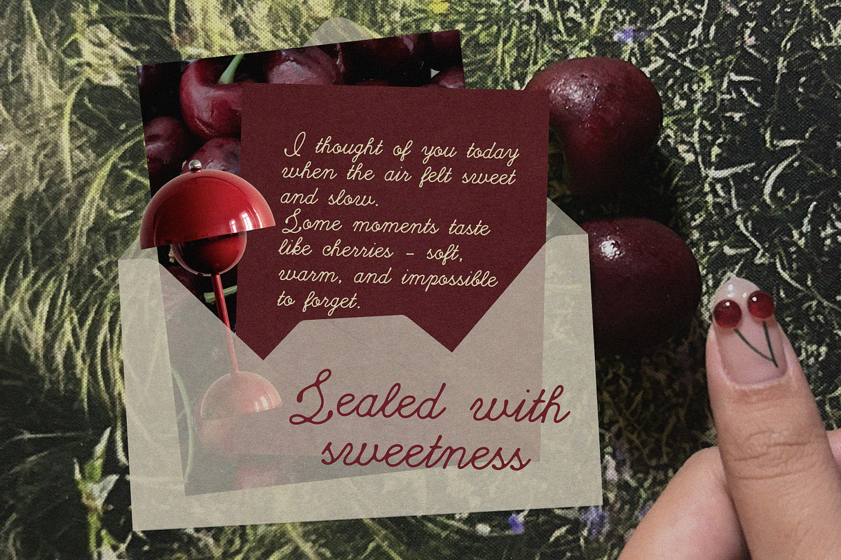Cherry Merlot Vintage Ink Script, a Script Font by AnMark (Photo 13 of 16)