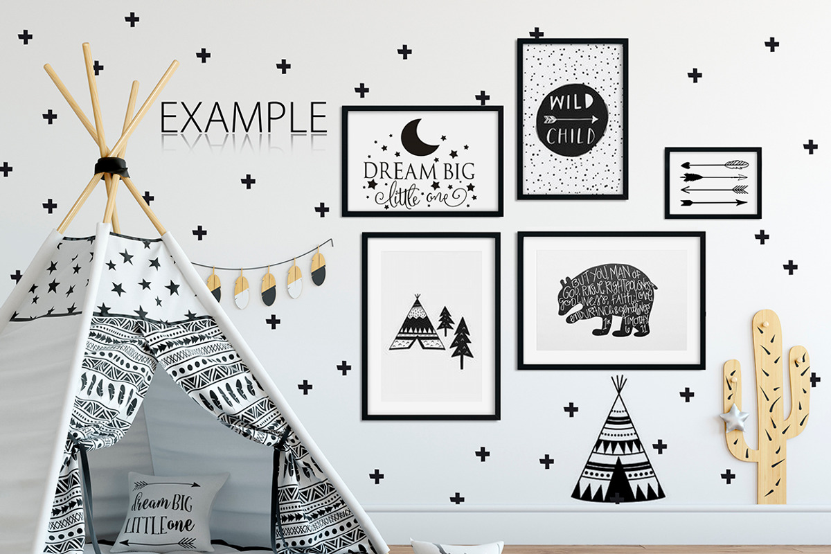 KIDS WALL & FRAMES Mockup Bundle - 3, a Print Template by Yuri-U (Photo 22 of 33)