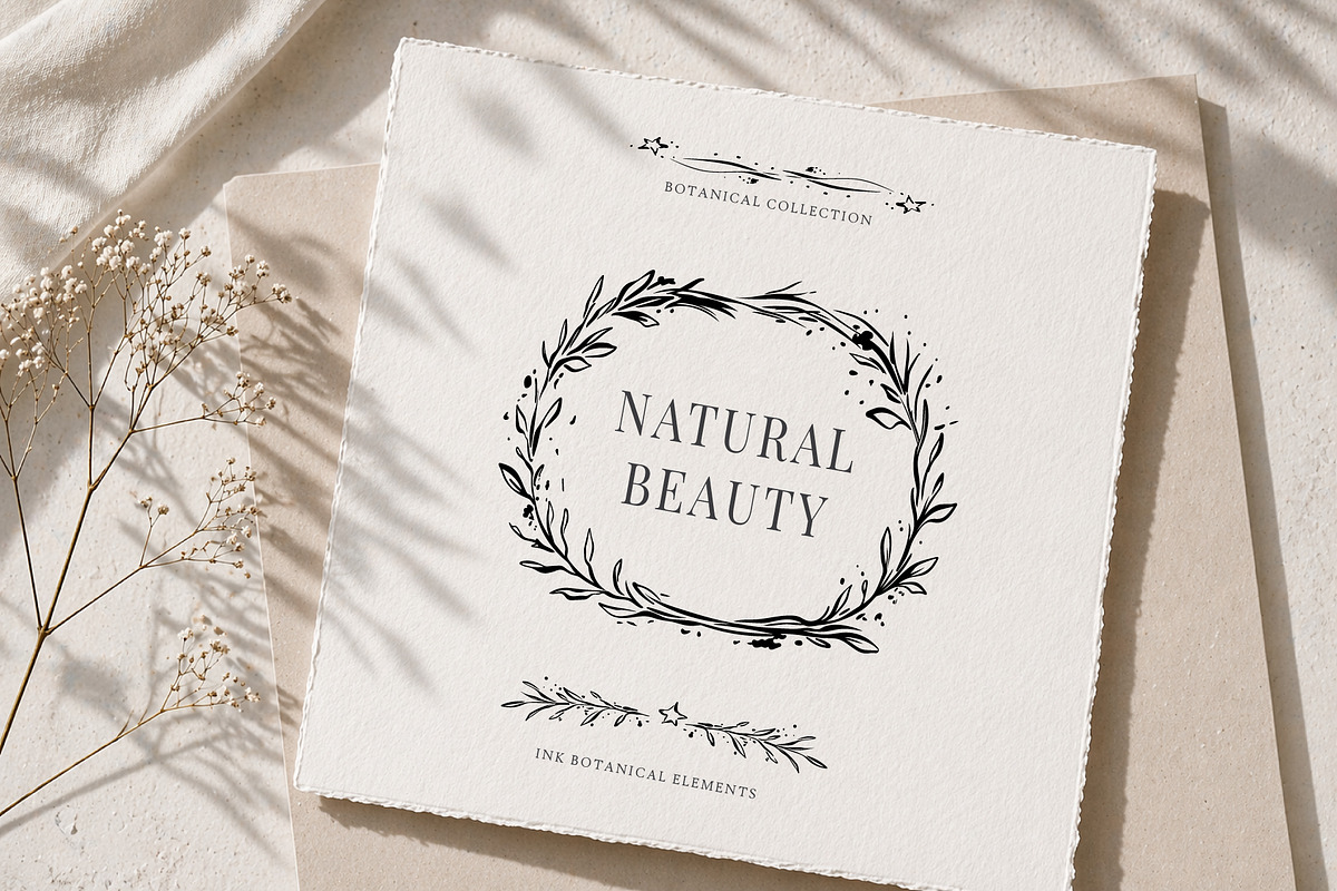 Ink Botanical Elements Vector Set, an Object Graphic by Christine Krahl (Photo 3 of 12)