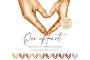 Watercolor Heart Hand Couple in Love, a Person Illustration by EkaterinaViArt (Thumbnail 1 of 5)