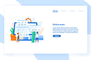 Online exam concept banner, an Education Illustration by Good Studio