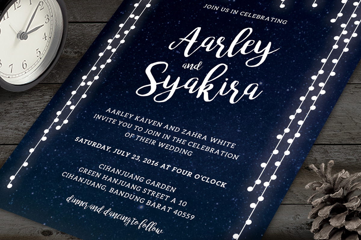 String Lights Wedding Invitation Set, an Invitation Template by Aarley Kaiven (Photo 3 of 5)