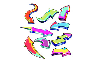 graffiti arrow set cartoon vector, an Object Illustration by pikepicture