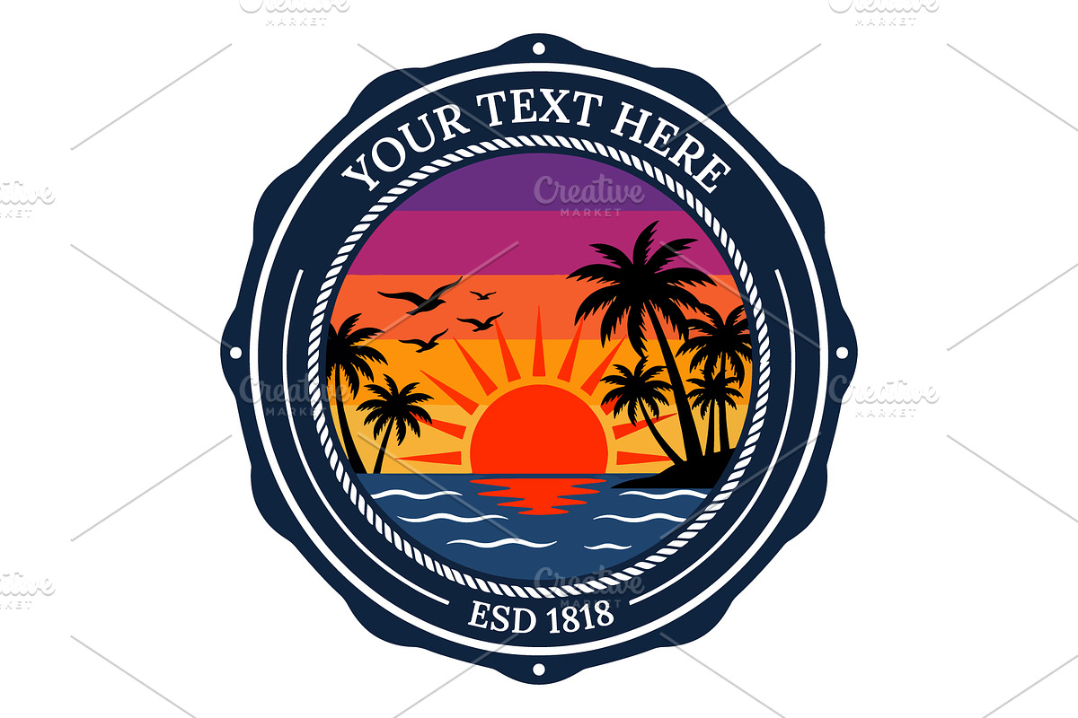 Minimal tropical sunset illustration, a Decorative Illustration by nandinigraphics (Photo 2 of 3)