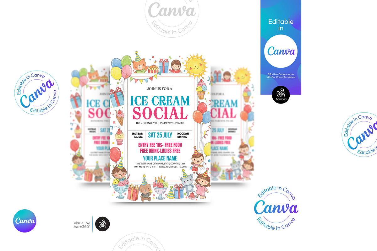 Ice Cream Social Flyer, a Flyer Template by Aam360 (Photo 2 of 3)