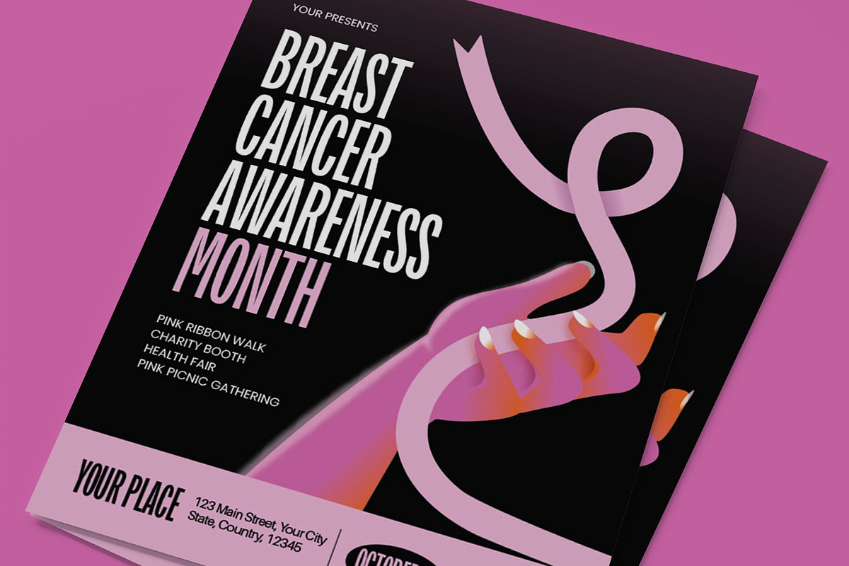 Breast Cancer Awareness Month Flyer, a Flyer Template by graphicook (Photo 2 of 3)
