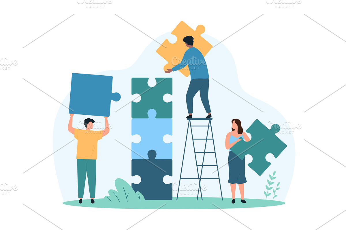 Team building business partnership, a Person Illustration by Flashvector
