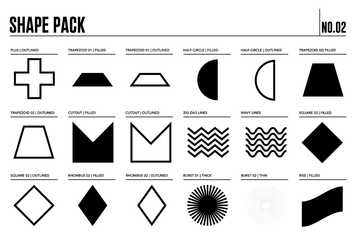 Procreate Shape Brush Pack 02, a Brush Add-On by Quiver Supply Co. (Photo 5 of 6)