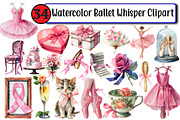 Watercolor Ballet Whisper Clipart, an Illustration by Design Market (Thumbnail 1 of 3)