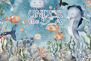 Under the sea Watercolor clipart
