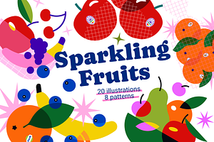 Fruits Illustrations & Patterns, a Food Illustration by Firowerk