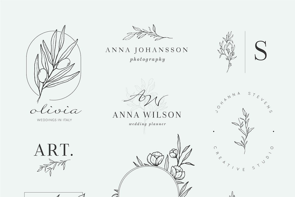 Botanical logos & illustrations preview 3