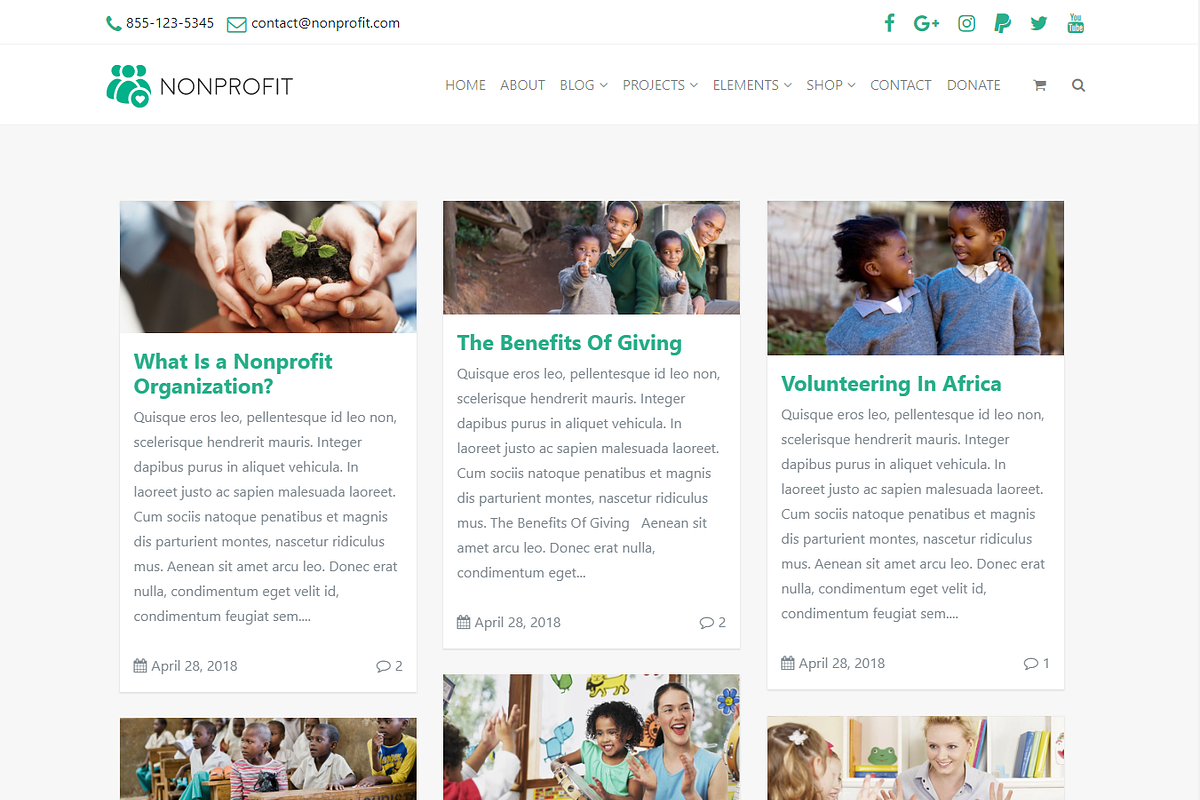 Nonprofit Charity WordPress Theme, a WordPress Template by Visualmodo (Photo 9 of 23)