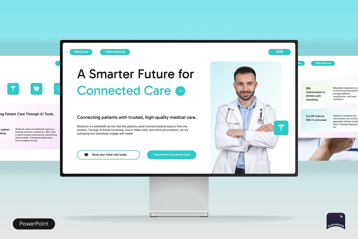 Medicare Telemedicine Startup, a Presentation Template by Claymoon Lab (Photo 1 of 7)