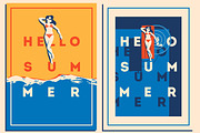 8 Summer Posters & Badge #1, a Decorative Illustration by Alexander Baidin (Thumbnail 3 of 6)