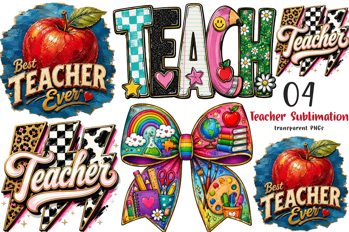 Teacher Png Sublimation Design, a Transportation Illustration by SinaCreation (Photo 1 of 5)