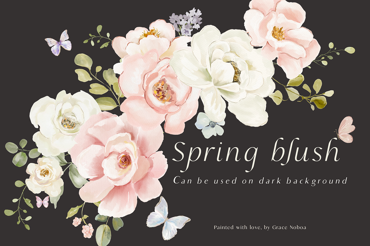 Floral pink watercolor spring pastel, a Decorative Illustration by Grace Noboa Illustrations (Photo 10 of 10)