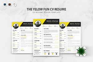 Yellow Fun CV Resume, a Resume Template by Fannan Studio