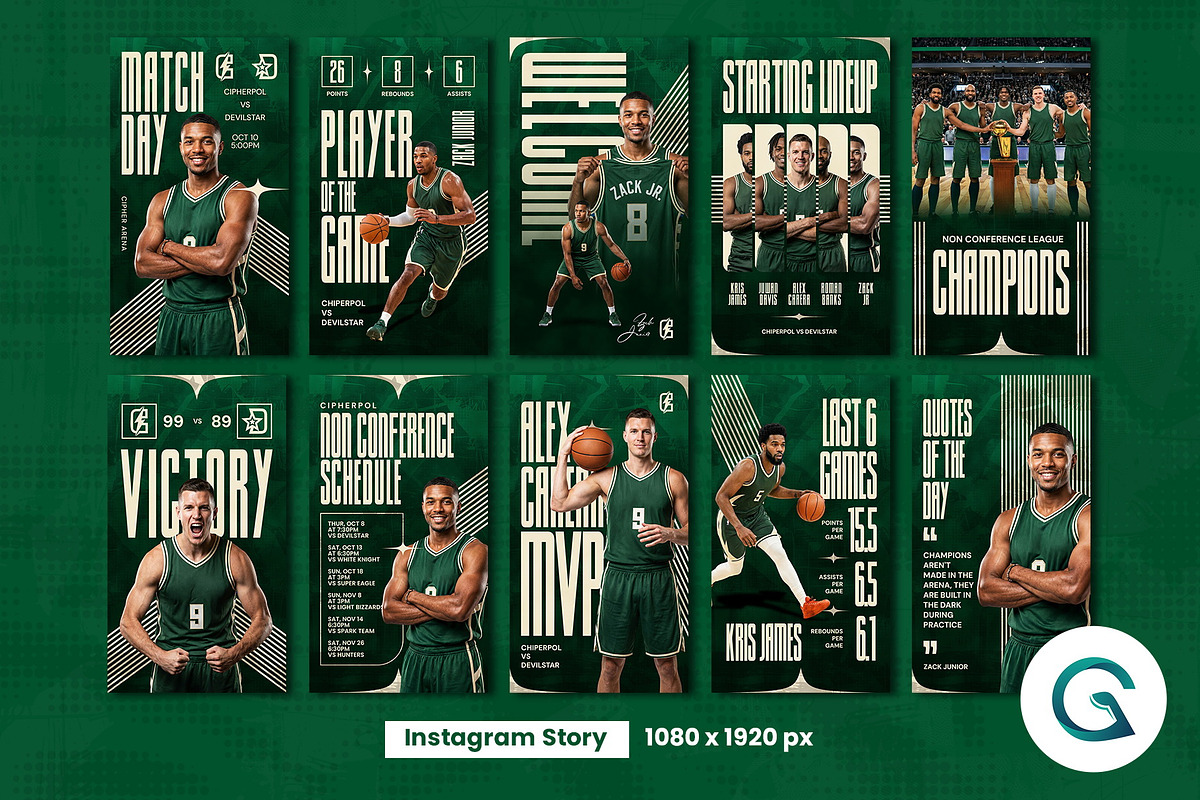Basketball Social Media Template, a Social Media Template by Geelator Studio (Photo 3 of 4)