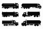 Tanker Truck Silhouette Vector Set, a Transportation Illustration by Gfx Expert Team (Thumbnail 2 of 3)