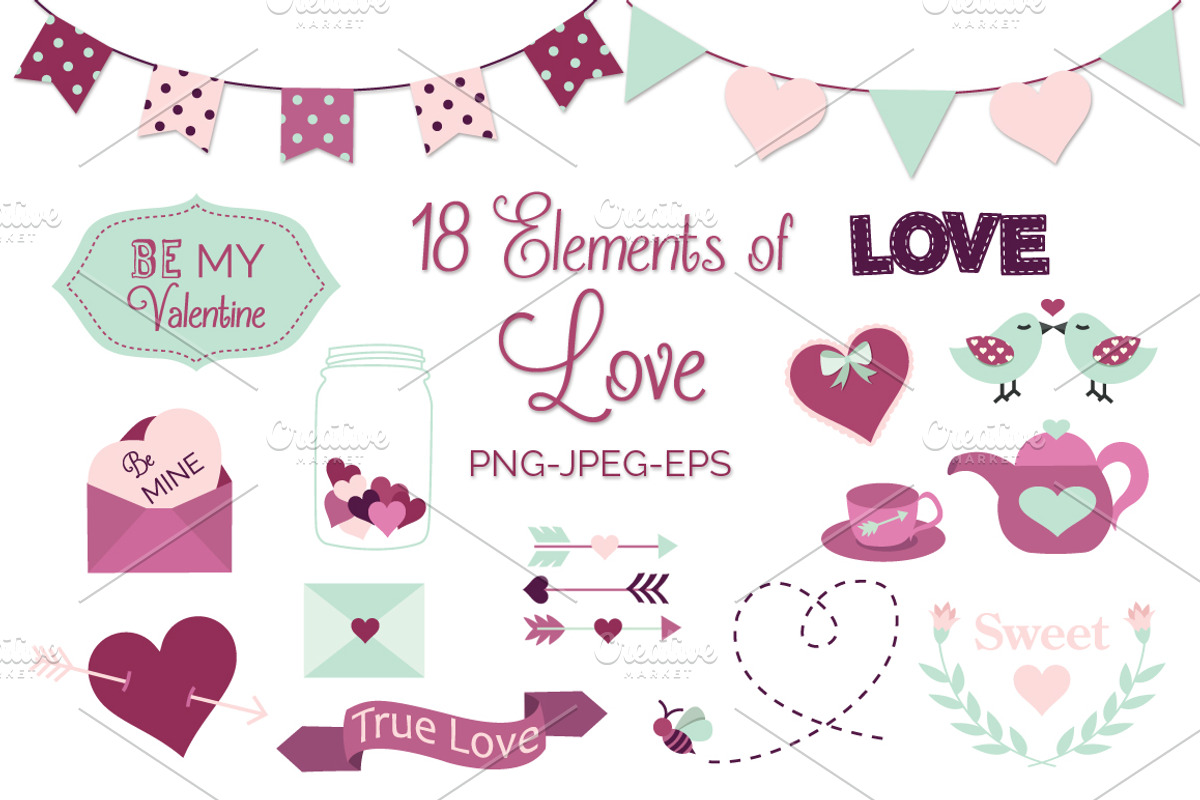 Valentines Day Elements, an Illustration by Digital Sugar (Photo 1 of 3)