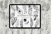 Elegant Feathers Procreate Stamps, a Brush Add-On by Dervik Art Store (Thumbnail 1 of 6)
