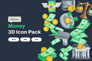 Money 3D Icon Pack, an Object 3D Model by Nate Studios