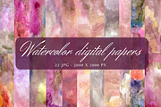 Pink Watercolor Backgrounds, a Pattern Graphic by Art's and patterns (Thumbnail 1 of 14)