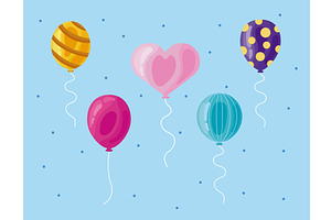 balloons party decoration, an Illustration by studiogstock