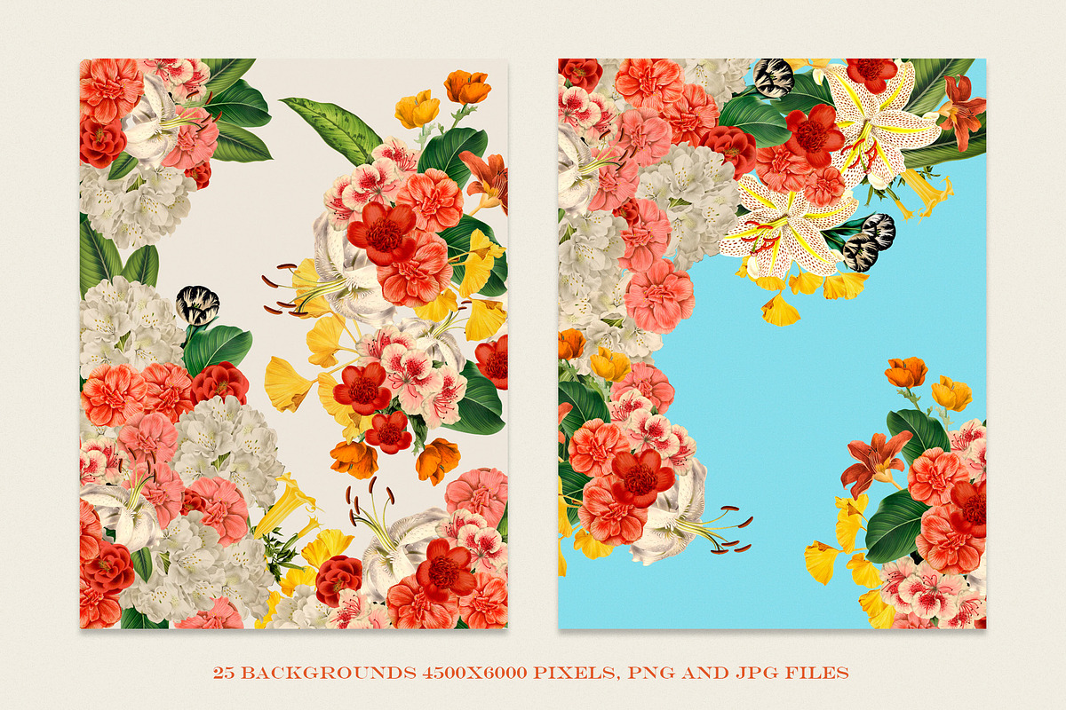 Vintage Summer Flowers Collection, a Pattern Graphic by Chus Moreno Studio (Photo 10 of 17)