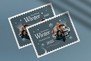 Blue Modern Winter Greeting Card, a Card Template by graphicook (Thumbnail 2 of 4)