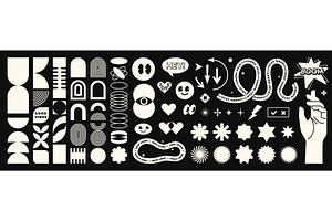 Abstract geometric shapes set vector, an Object Illustration by Zaie