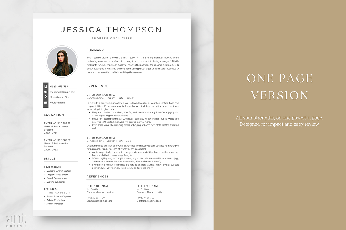 Modern Resume Template - Jessica preview 2