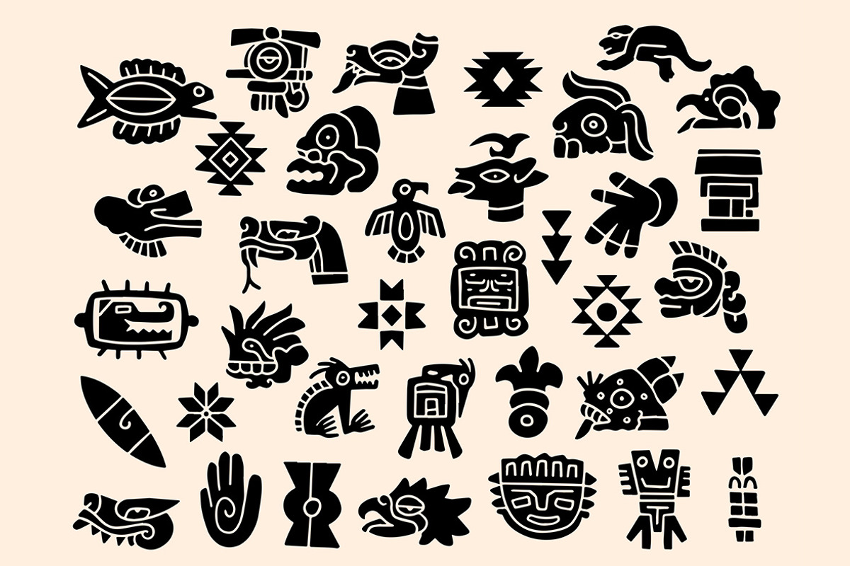 Aztec Linocut Bundle, an Illustration by ClayStudio