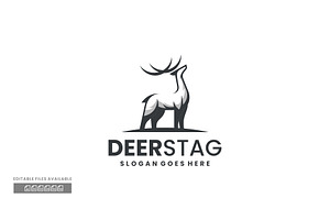 Deer Stag Line Art Logo, a Branding & Logo Template by ivan_artnivora