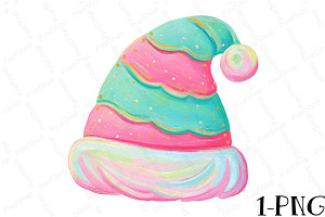 Cute Retro Christmas Santa Hat Desig, an Illustration by DreamPrint404