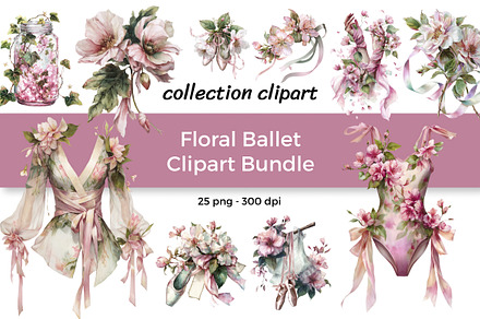 Floral Ballet Clipart Bundle