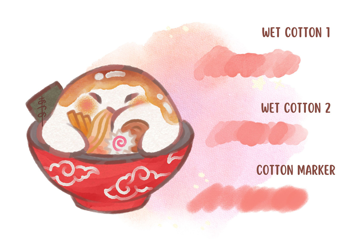 Kawaii procreate cotton brush, a Brush Add-On by ProcreateiBox (Photo 5 of 6)