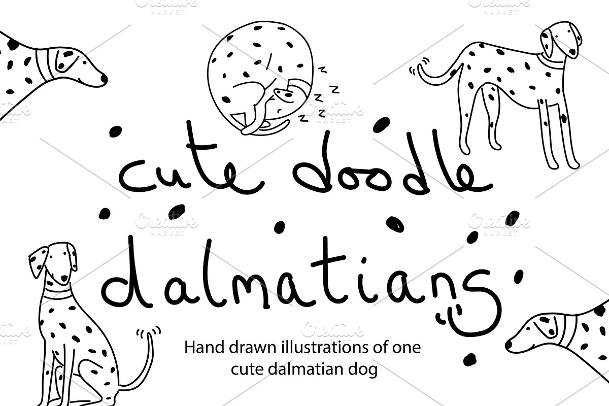Cute doodle Dalmatians, an Animal Illustration by Liz Pengilley Studio (Photo 1 of 4)