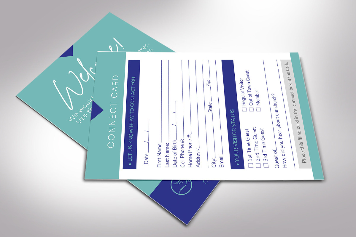 Modern Church Connect Card Template, a Card Template by Godserv Designs (Photo 4 of 10)