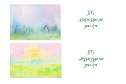 Colorful watercolor landscapes, a Background Graphic by SweetRenieDesigns (Thumbnail 3 of 4)