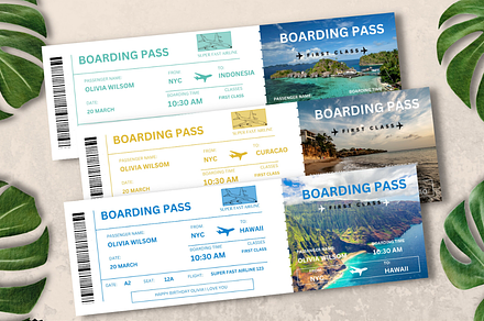 Editable Boarding Pass Template